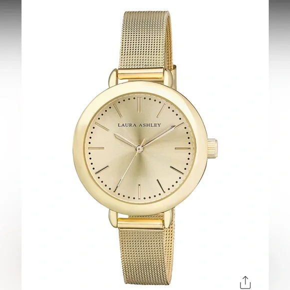 Gold Mesh Watch Womens New Laura Ashley - Picture 1 of 6